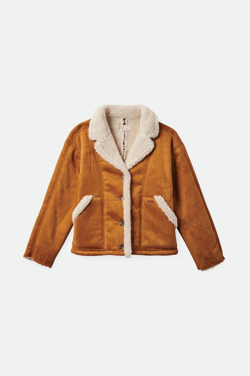 Reserve Women's Vegan Shearling Jacket - Caramel - Image 2